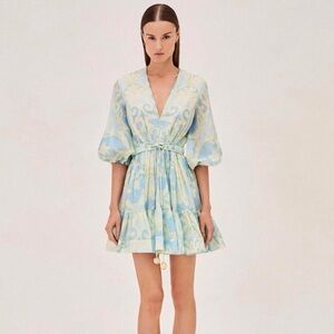 Elegant Blue and Cream Alexis Dress